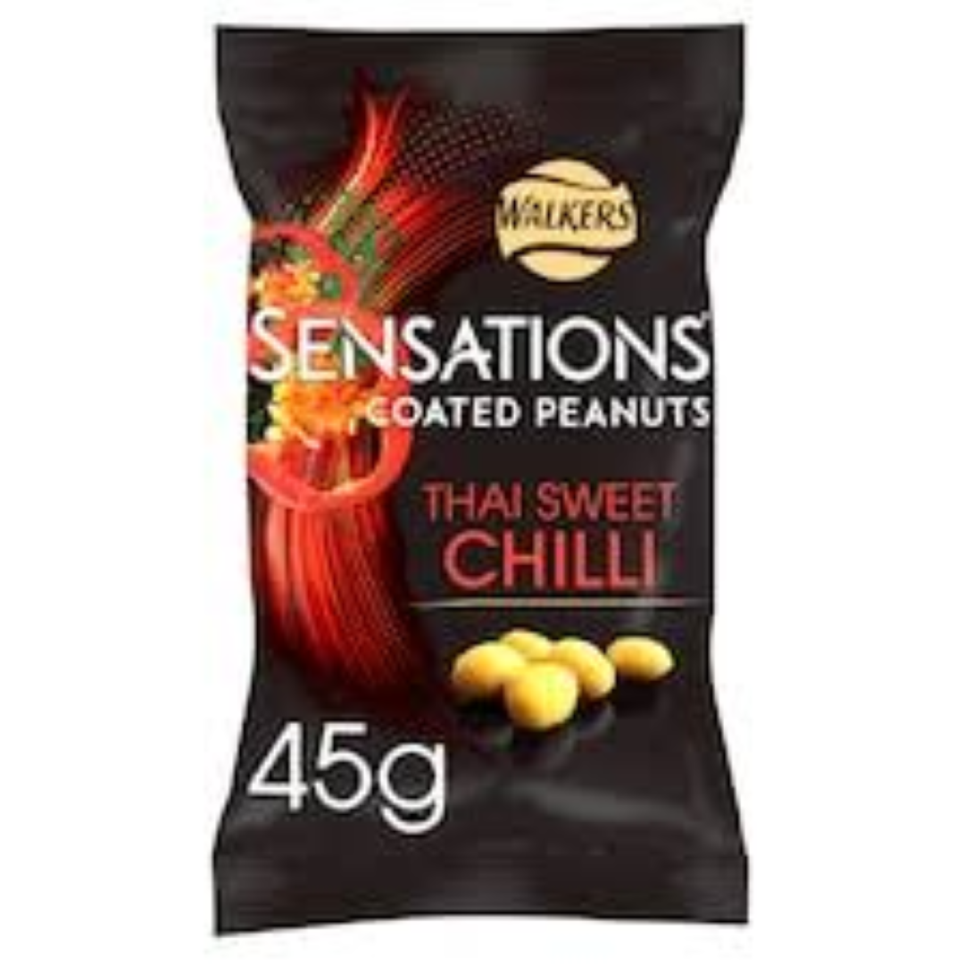 WALKERS SENS COATED PEANUTS THAI SWEET CHILLI 150G